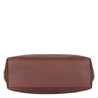 Women’s Floral Tapestry Tote Bag – Leather-Trimmed Shoulder Handbag with Top Handle for Daily Use