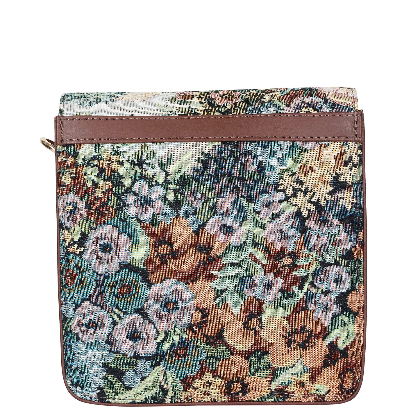 Botanical Tapestry Crossbody Sling Bag – Women’s Shoulder Purse with Leather Trim