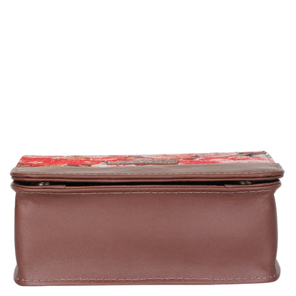 Floral Tapestry Crossbody Bag – Women’s Sling Shoulder Purse with Leather Trim