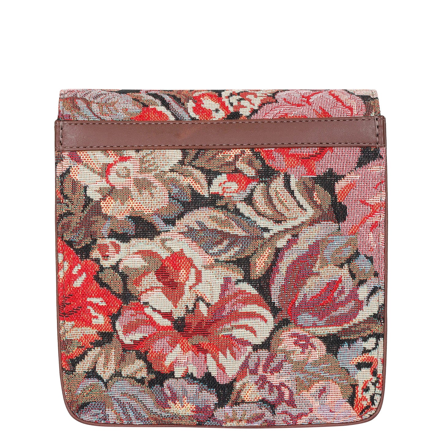 Floral Tapestry Crossbody Bag – Women’s Sling Shoulder Purse with Leather Trim