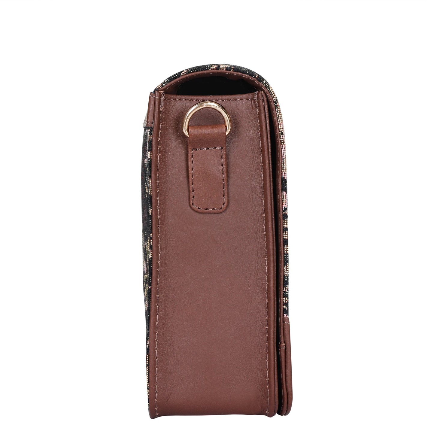 Vintage Tapestry Crossbody Bag – Women’s Sling Shoulder Purse with Leather Trim