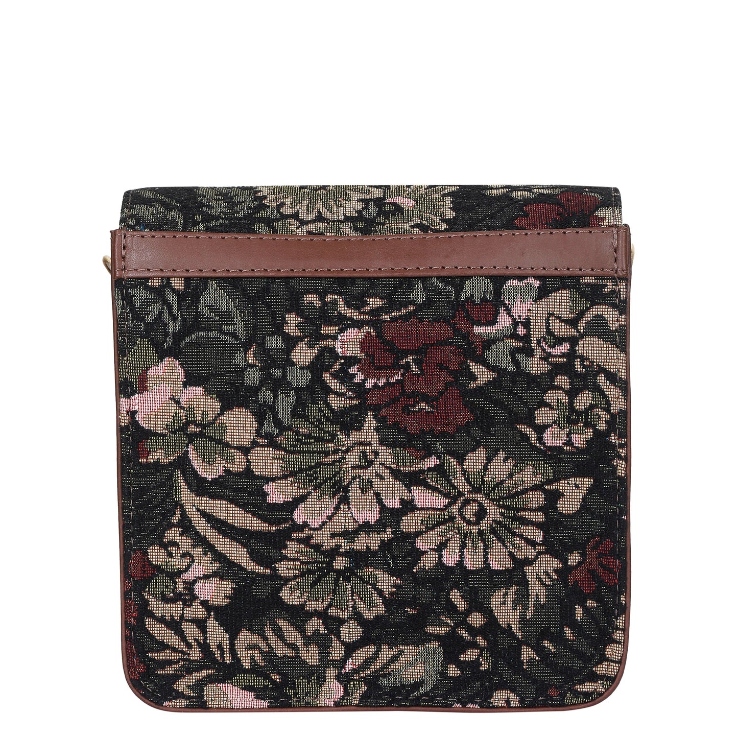 Vintage Tapestry Crossbody Bag – Women’s Sling Shoulder Purse with Leather Trim