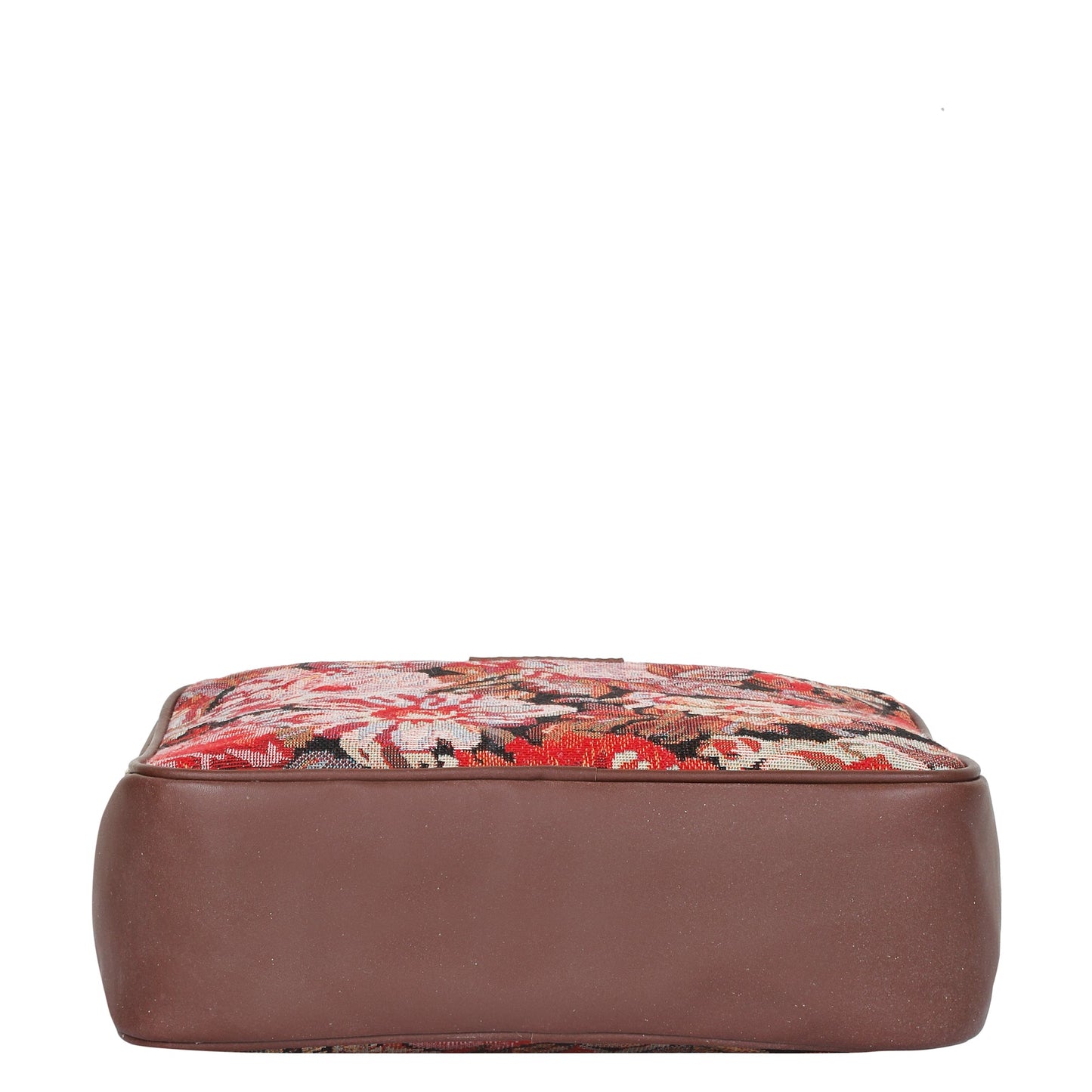 Floral Tapestry Messenger Bag – Women’s Crossbody Sling with Leather Trim