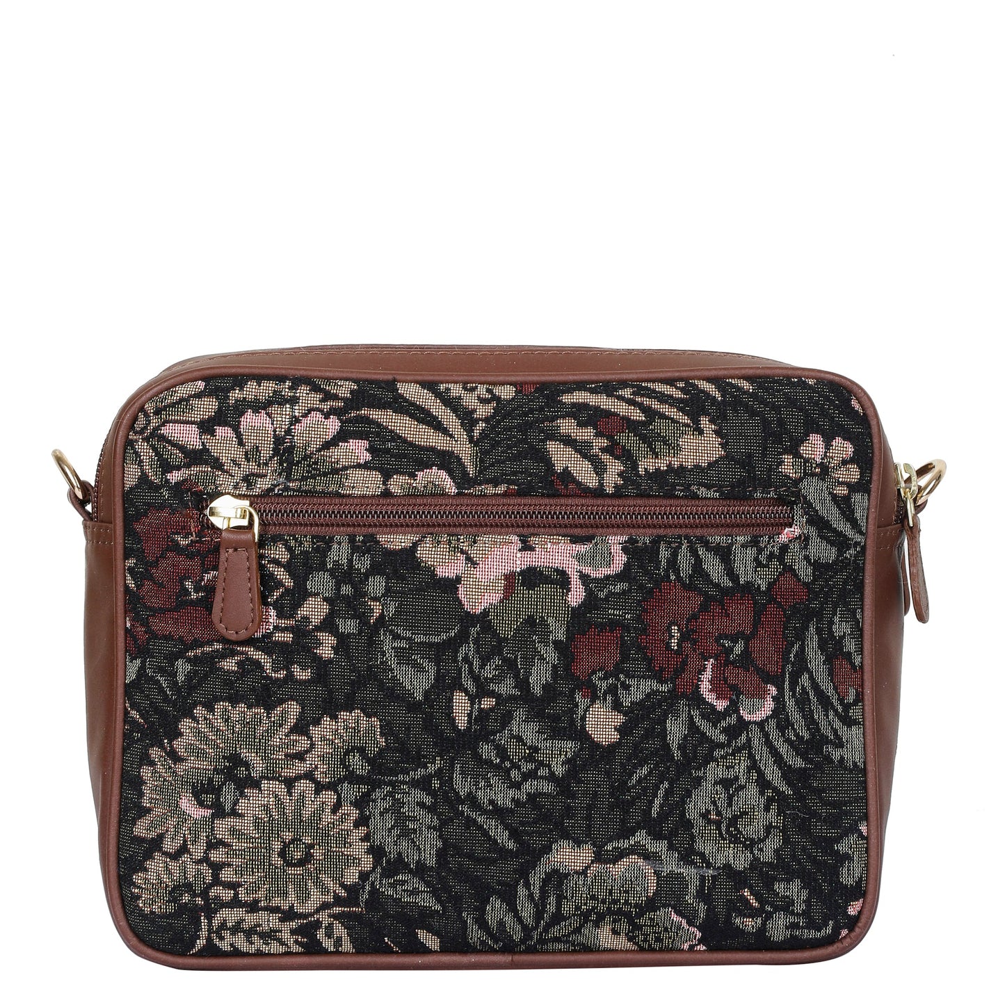 Vintage Tapestry Messenger Bag – Women’s Crossbody & Sling with Leather Trim