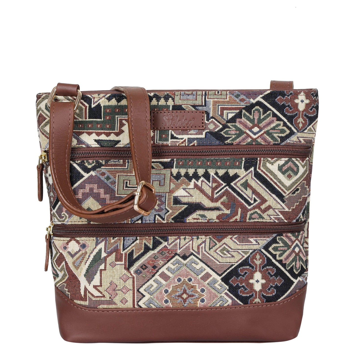 Geometric Tapestry Crossbody Sling – Women’s Messenger & Shoulder Bag