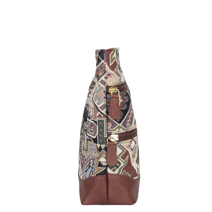 Geometric Tapestry Crossbody Sling – Women’s Messenger & Shoulder Bag