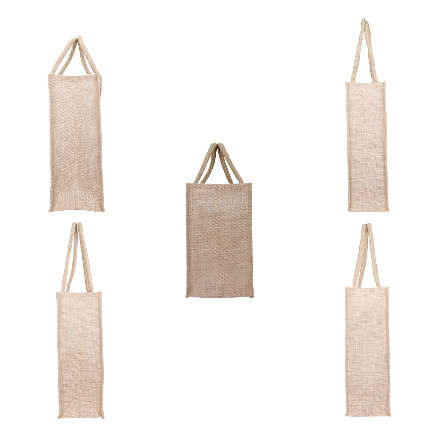 Printed Jute Bag Burlap Tote Bag for Bridesmaid Gift Travel Shopping Wedding Favor Return Gifts Christmas New Year (Packs of 5)