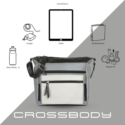 Genuine Leather Women’s Crossbody Bag – Wholesale Grey Sling Bag– Shoulder Bag for Work, Shopping & Casual