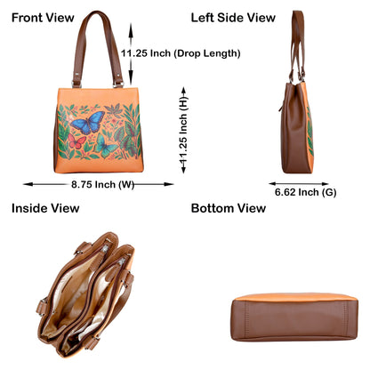 Women’s Printed Leather Tote Shoulder Bag – Multi-Compartment Handbag for Daily Use, Work & Travel