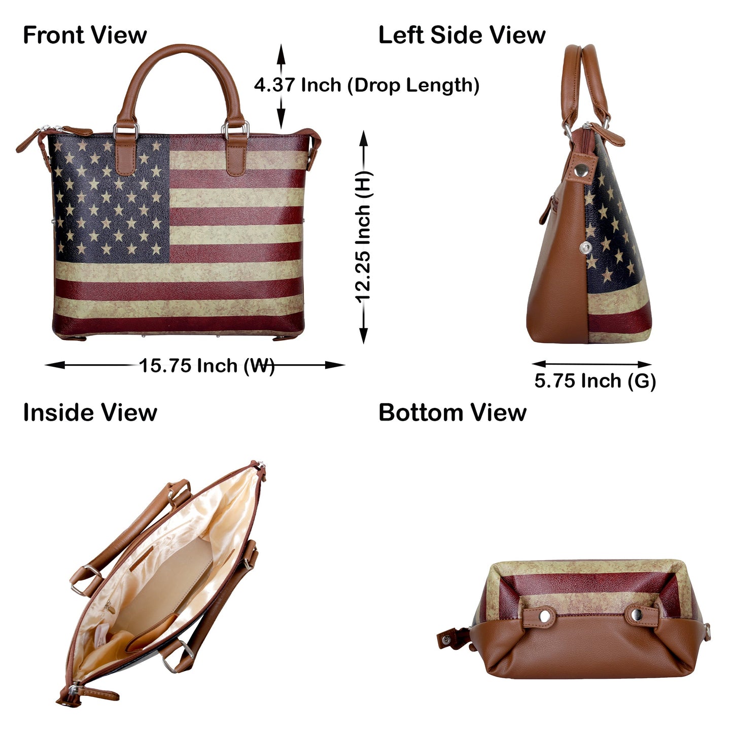 Women’s Genuine Leather 3-in-1 Printed Convertible Shoulder Bag – Stylish Top Handle Crossbody  & Handbag  Purse – Everyday Use