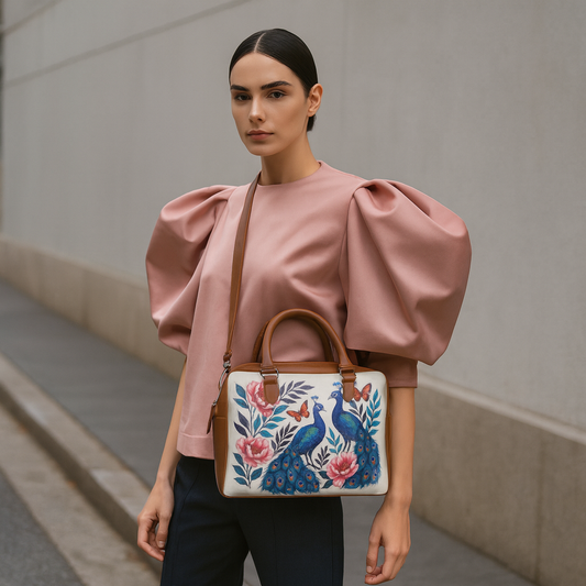 Women's Leather Crossbody Bag with Top Handle – Versatile Printed  Shoulder, Tote & Business Handbag – Work, Travel & Daily Use