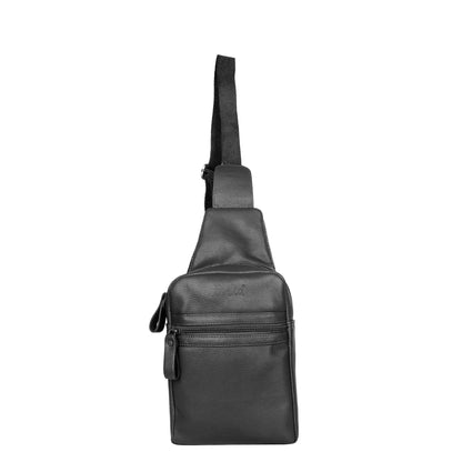 Premium Leather Wholesale Fanny Sling Bag For Women Men Chest Pack Crossbody Belt Bags Travel - Black