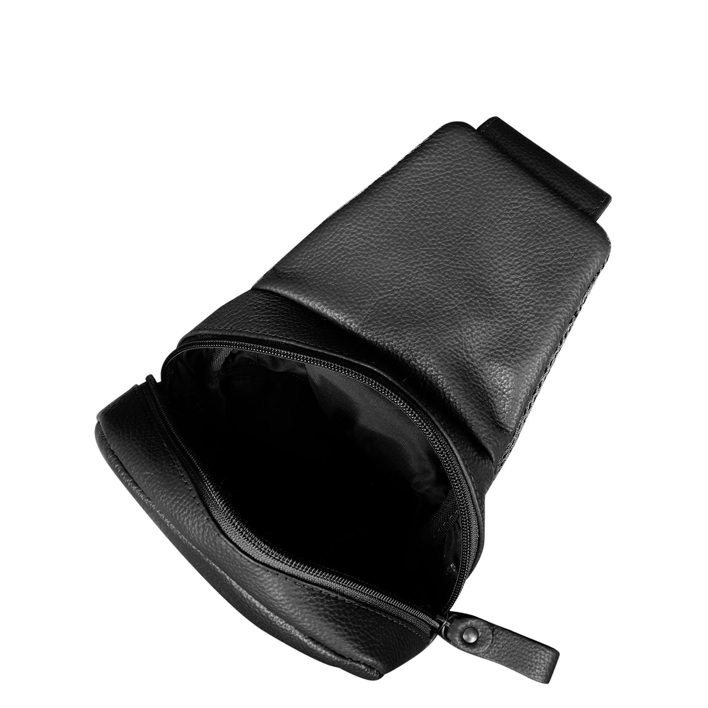 Premium Leather Wholesale Fanny Sling Bag For Women Men Chest Pack Crossbody Belt Bags Travel - Black
