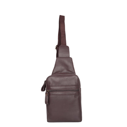 Premium Leather Fanny Sling Bag For Women Men Wholesale Chest Pack Crossbody Belt Bags Travel - Brown