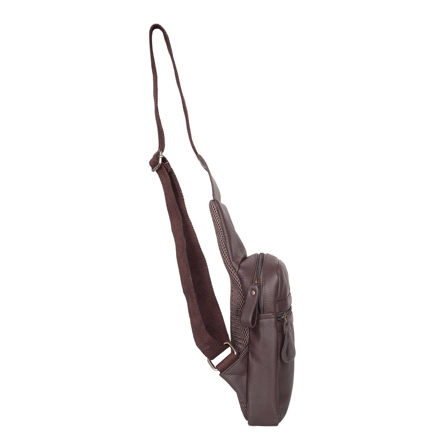 Premium Leather Fanny Sling Bag For Women Men Wholesale Chest Pack Crossbody Belt Bags Travel - Brown