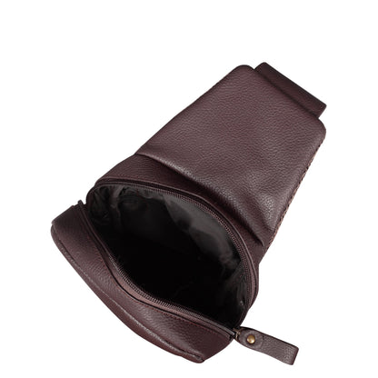 Premium Leather Fanny Sling Bag For Women Men Wholesale Chest Pack Crossbody Belt Bags Travel - Brown
