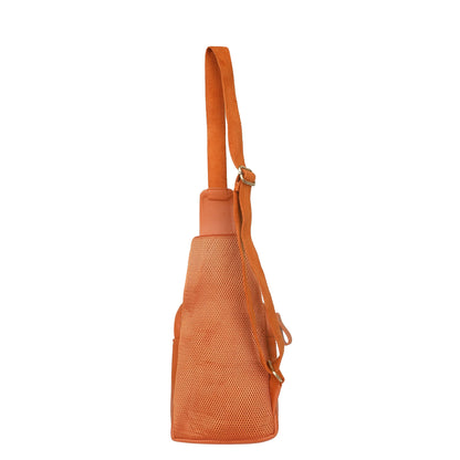 Premium Leather  Fanny Sling Bag For Women Men Chest Pack Crossbody Shoulder Belt Bags Travel-Tan