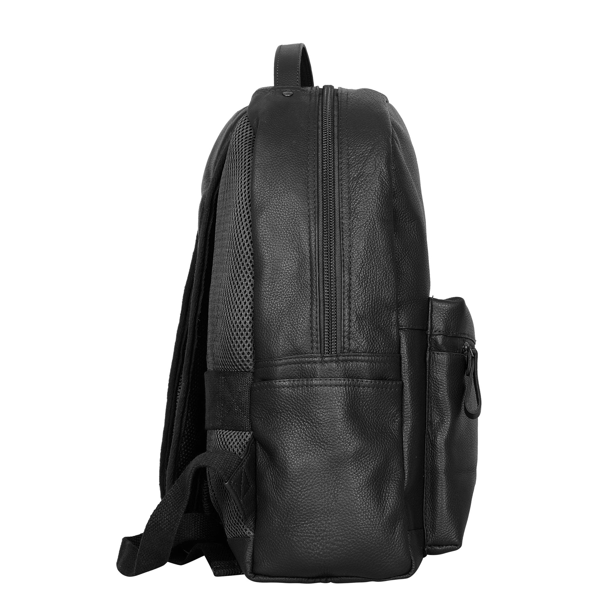 Wholesale Black Genuine Leather Backpack for Men Women