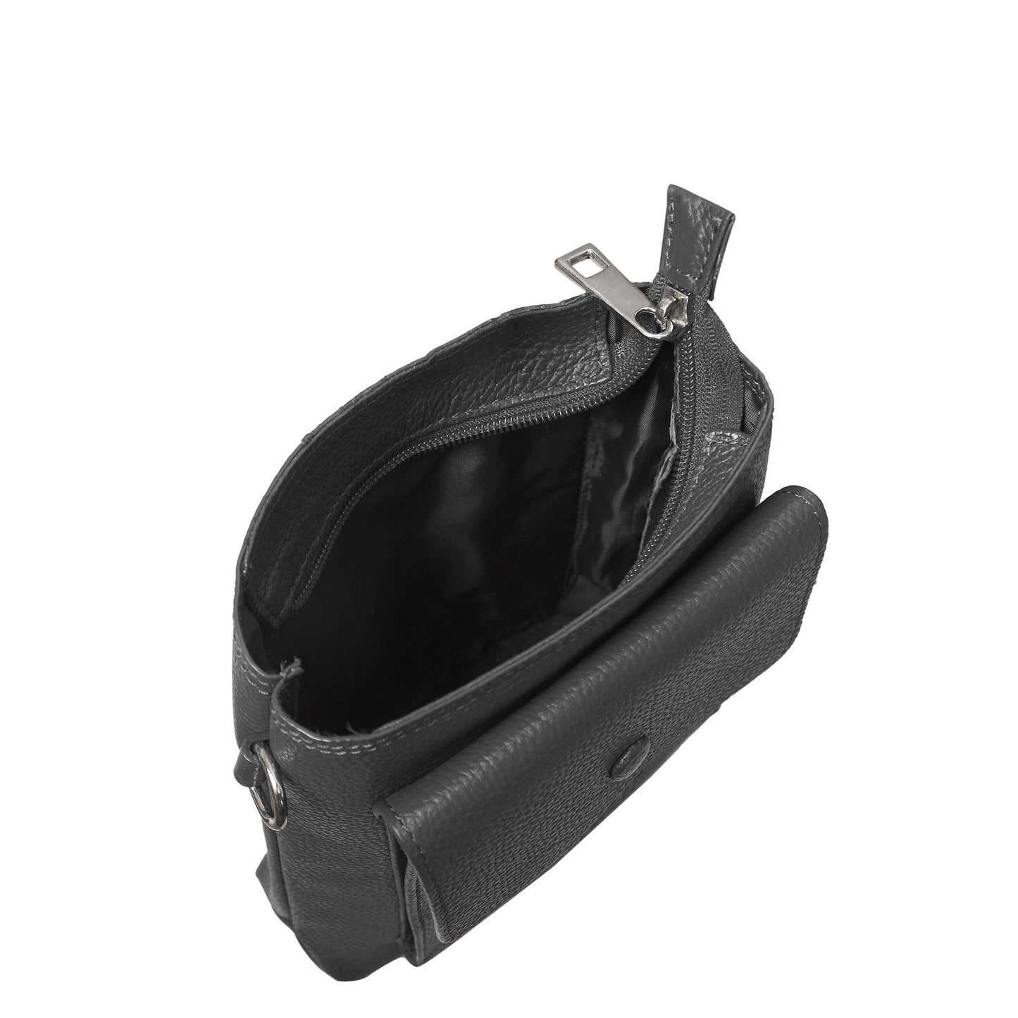 Leather Crossbody Shoulder Bag for Men & Women – Stylish Sling Messenger Bag for Work, Business, Travel & Everyday Use- Black