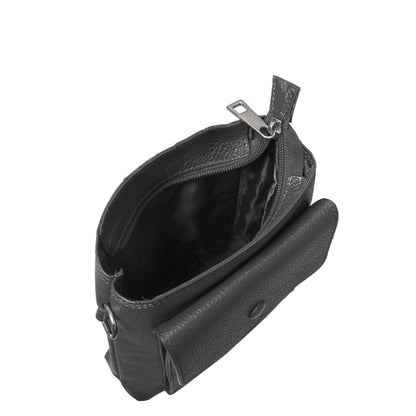 Leather Crossbody Shoulder Bag for Men & Women – Stylish Sling Messenger Bag for Work, Business, Travel & Everyday Use- Black