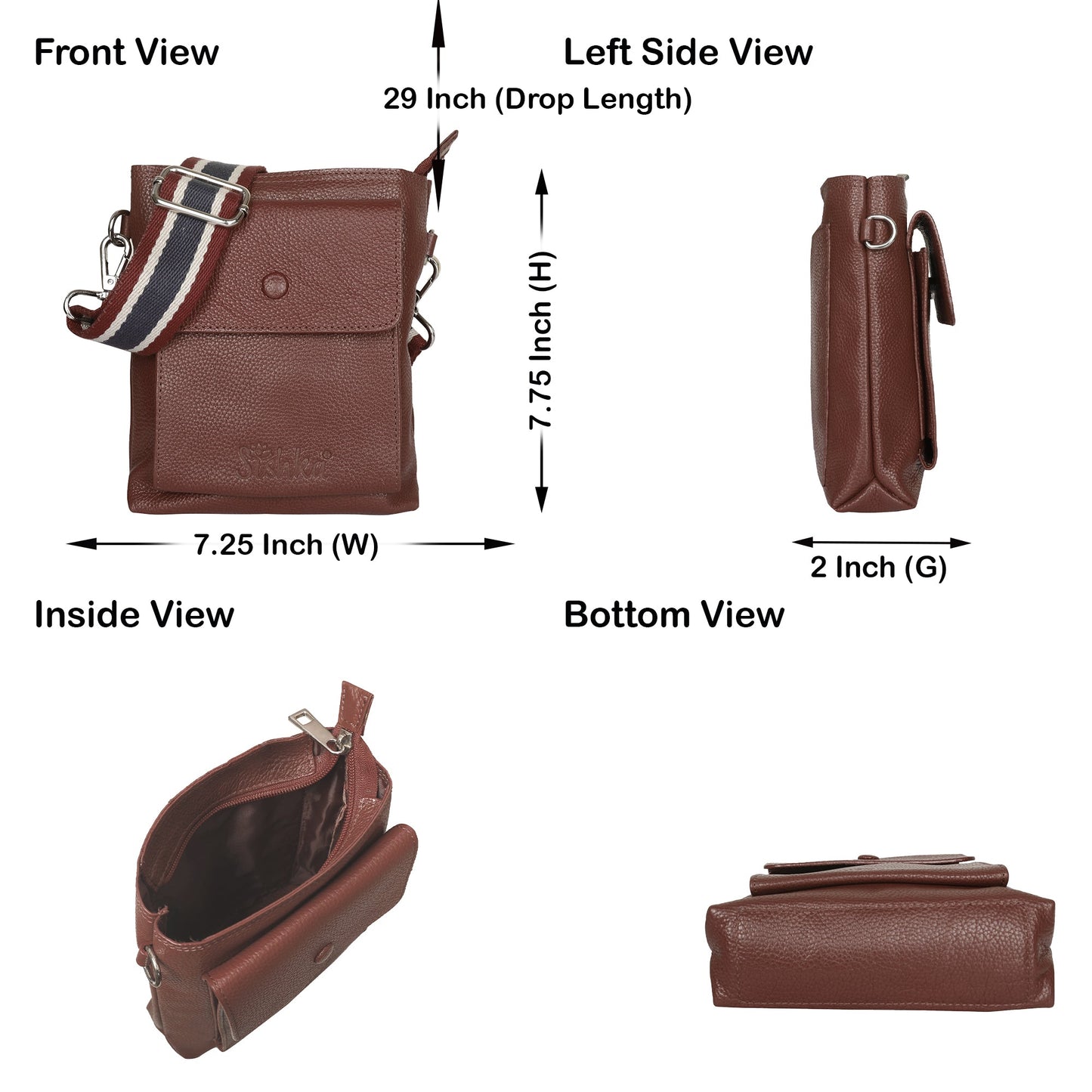 Men & Women Leather Sling Messenger Bag – Wholesale Crossbody Bag for Work, Travel & Everyday Use - Light Brown