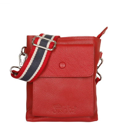 Leather Crossbody Sling Bag for Men & Women – Wholesale Messenger Bag for Work, Travel & Daily Use - Red