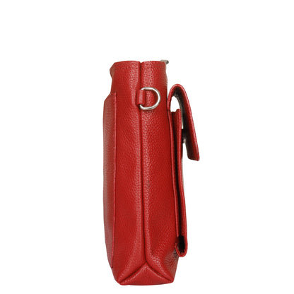 Leather Crossbody Sling Bag for Men & Women – Wholesale Messenger Bag for Work, Travel & Daily Use - Red