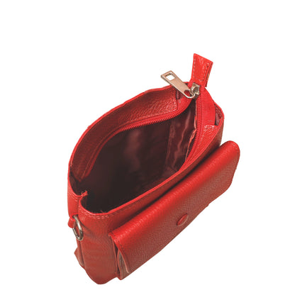 Leather Crossbody Sling Bag for Men & Women – Wholesale Messenger Bag for Work, Travel & Daily Use - Red