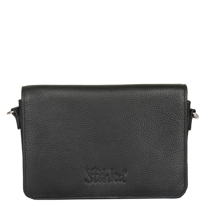 Genuine Leather Black Crossbody Shoulder Bag for Men & Women – Wholesale Sling Messenger Bag for Work & Daily Use