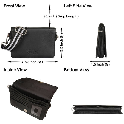 Genuine Leather Black Crossbody Shoulder Bag for Men & Women – Wholesale Sling Messenger Bag for Work & Daily Use