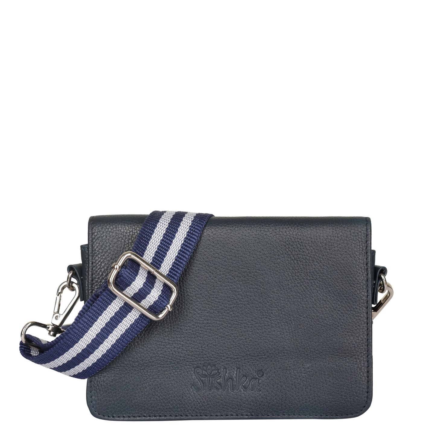 Genuine Leather Navy Blue Crossbody Shoulder Bag for Men & Women – Wholesale Sling Messenger Bag for Travel & Daily Use