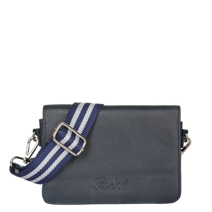 Genuine Leather Navy Blue Crossbody Shoulder Bag for Men & Women – Wholesale Sling Messenger Bag for Travel & Daily Use