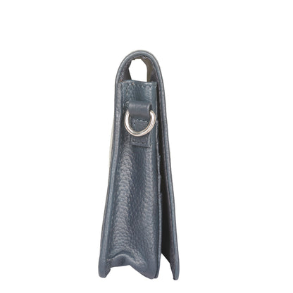 Genuine Leather Navy Blue Crossbody Shoulder Bag for Men & Women – Wholesale Sling Messenger Bag for Travel & Daily Use