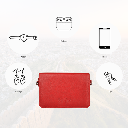 Wholesale Genuine Leather Red Crossbody Shoulder Bag for Men & Women – Sling Messenger Bag for Work & Travel