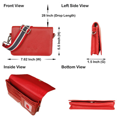 Wholesale Genuine Leather Red Crossbody Shoulder Bag for Men & Women – Sling Messenger Bag for Work & Travel