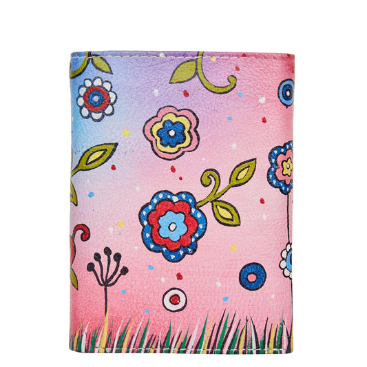 Women’s Hand-Painted Trifold Wallet with Cat Design