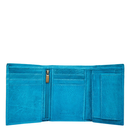 Hand-painted trifold wallet for women with a Lizard design