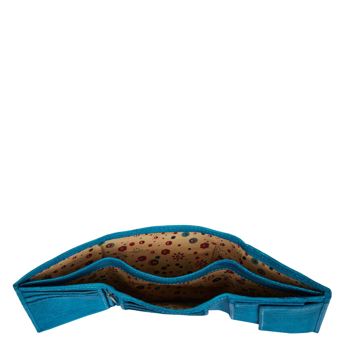 Hand-painted trifold wallet for women with a Lizard design