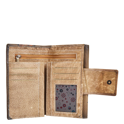 Artisan Hand-Painted Leaf Genuine Leather Bifold Wallet