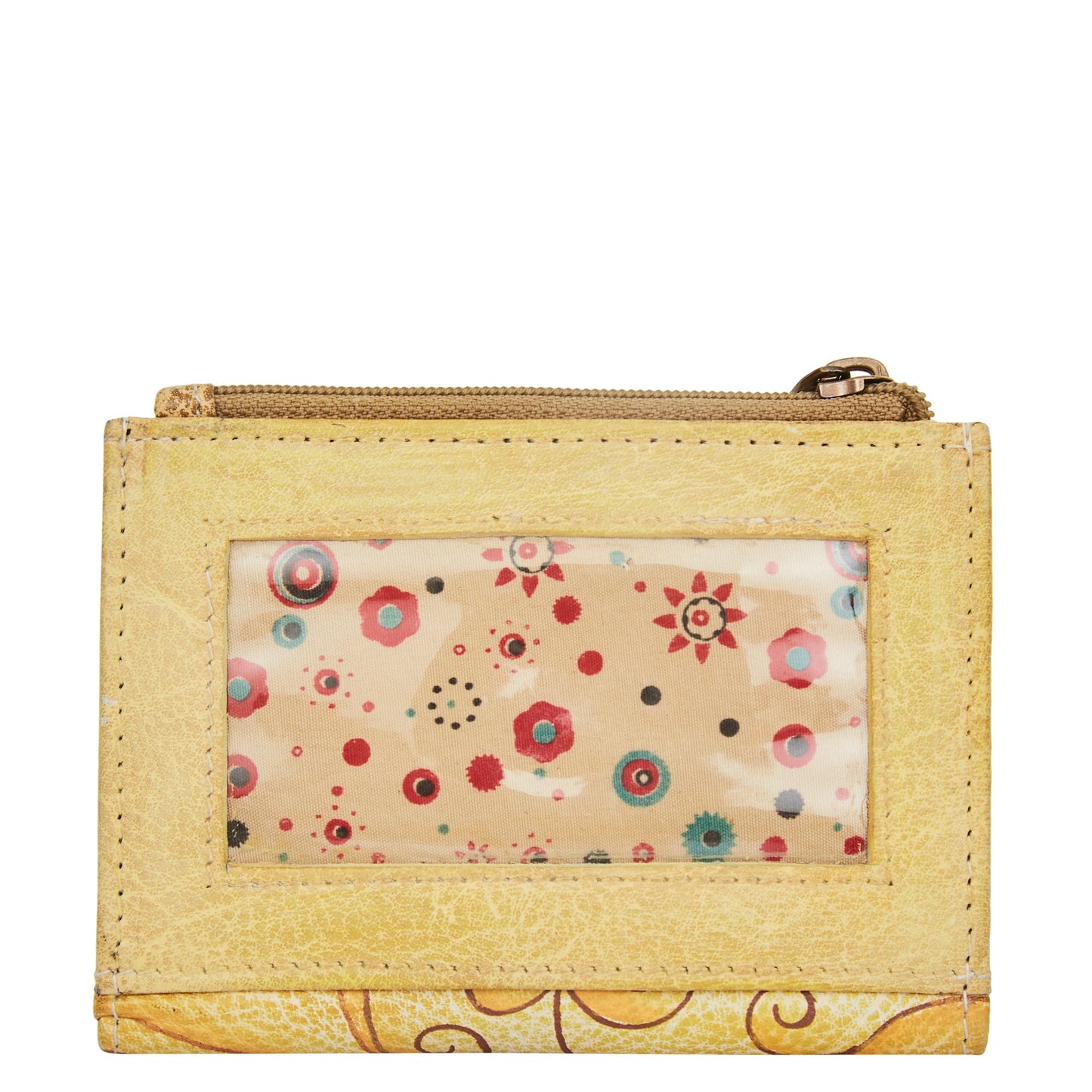 Leather Mini Wallet with Artistic Hand-Painted Dragonfly