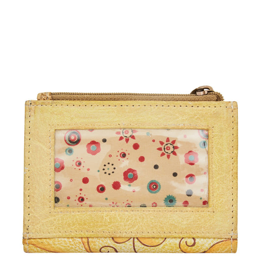 Leather Mini Wallet with Artistic Hand-Painted Dragonfly