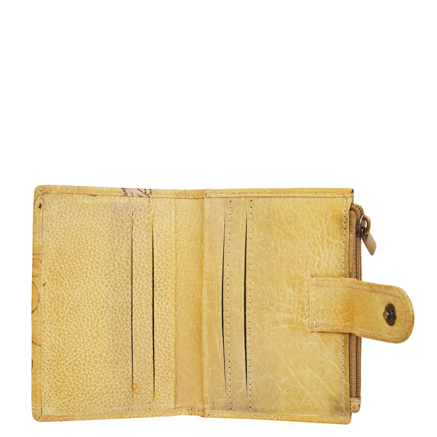 Leather Mini Wallet with Artistic Hand-Painted Dragonfly