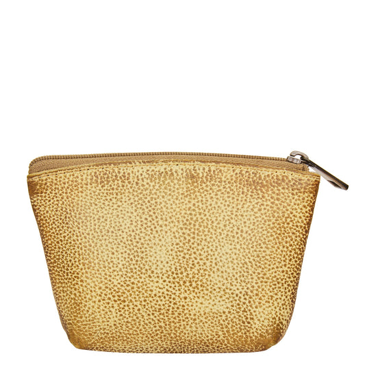 Leather coin pouch featuring a hand-painted Canadian design