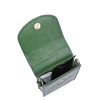 Olive Genuine Leather Mobile Crossbody Bag Wholesale for Women – Phone Purse
