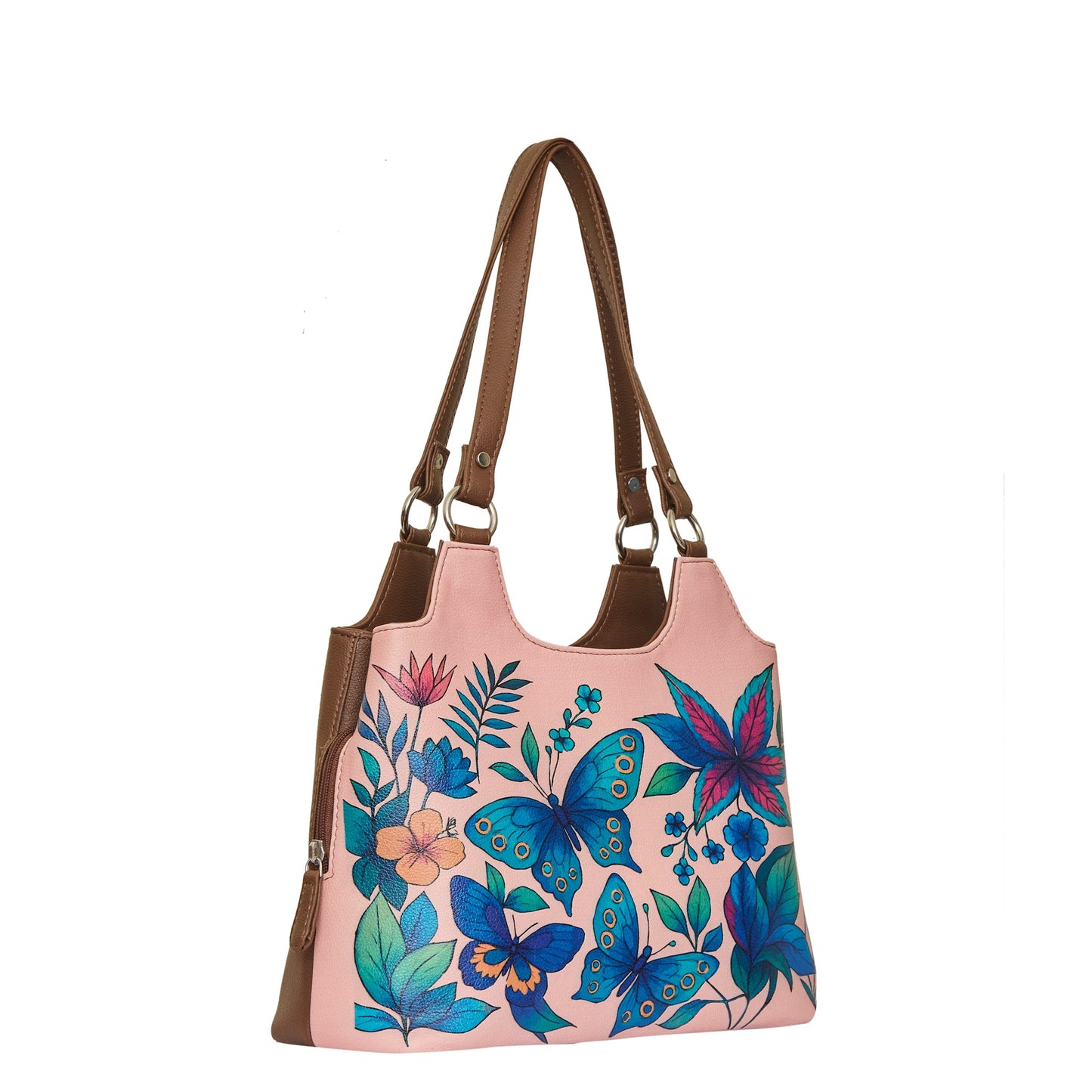 Printed Genuine Leather Shoulder Tote Bag for Women – Stylish Top Handle Handbag Purse– Travel, Office & Daily Use