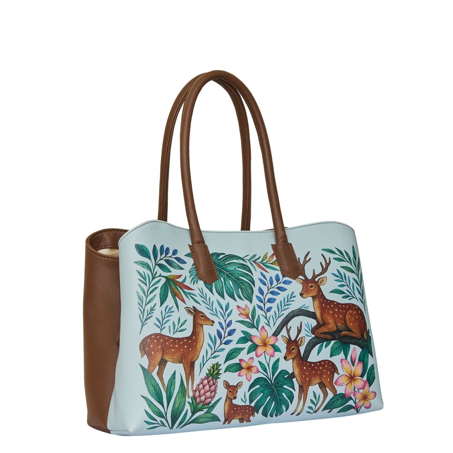 Genuine Leather Printed Carryall Tote for Women – Stylish Shoulder, Top Handle & Handbag for Ladies – Office, Work, Travel & Daily Use