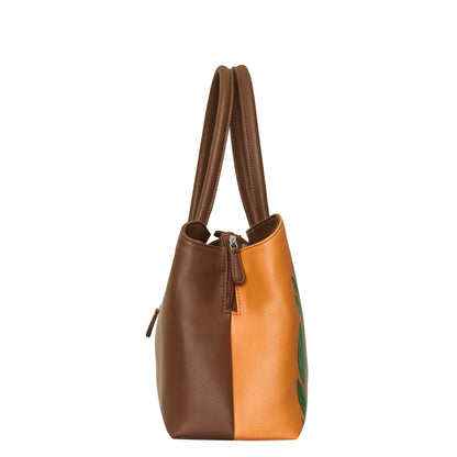 Genuine Leather Printed Carryall Tote for Women – Stylish Shoulder, Top Handle & Handbag for Ladies – Office, Work, Travel & Daily Use