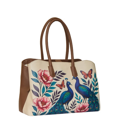 Genuine Leather Printed Carryall Tote for Women – Stylish Shoulder, Top Handle & Handbag for Ladies – Office, Work, Travel & Daily Use