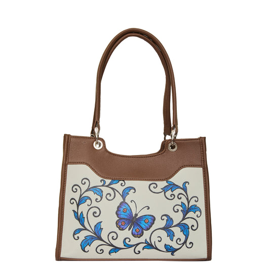 Women’s Printed Genuine Leather Satchel Handbag – Crossbody, Shoulder & Top Handle Bag – Ideal for Office, Work, Travel & Daily Use