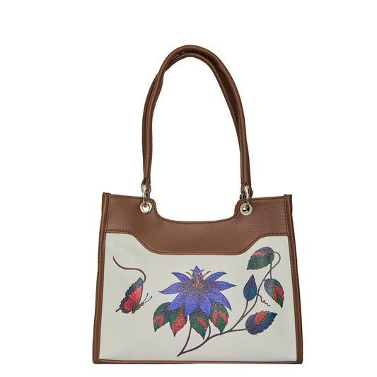 Women’s Printed Genuine Leather Satchel Handbag – Crossbody, Shoulder & Top Handle Bag – Ideal for Office, Work, Travel & Daily Use